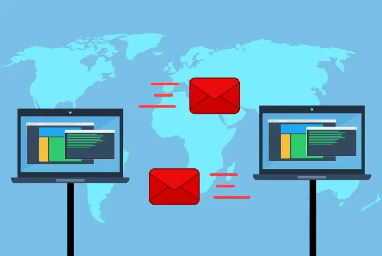 Computers sending email.